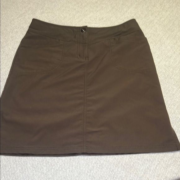 MEC Brown A-Line Mini Skirt with Side slits  for Casual Wear.  Size 6 - Picture 3 of 9